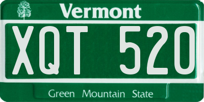 VT license plate XQT520