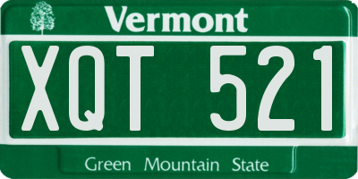 VT license plate XQT521