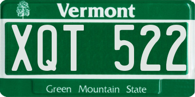 VT license plate XQT522
