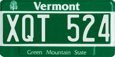 VT license plate XQT524