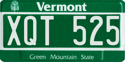 VT license plate XQT525