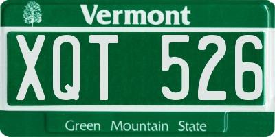 VT license plate XQT526