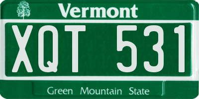 VT license plate XQT531