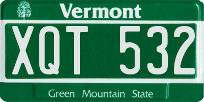 VT license plate XQT532