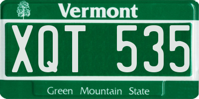 VT license plate XQT535