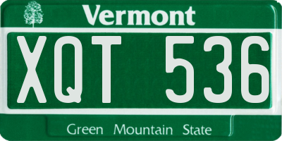 VT license plate XQT536