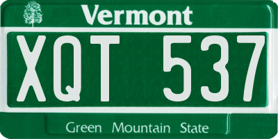 VT license plate XQT537