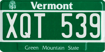 VT license plate XQT539