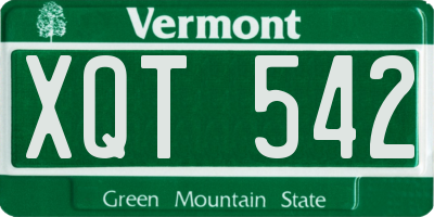 VT license plate XQT542