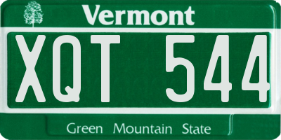 VT license plate XQT544