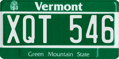 VT license plate XQT546