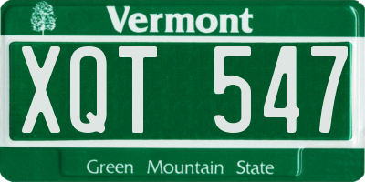 VT license plate XQT547
