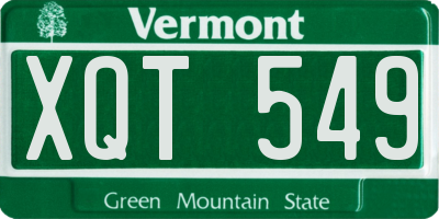 VT license plate XQT549