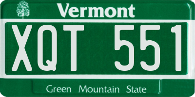 VT license plate XQT551