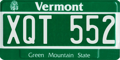 VT license plate XQT552