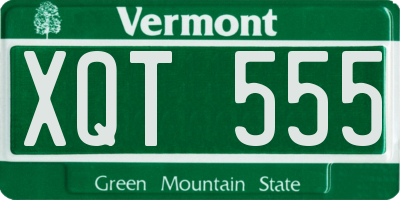 VT license plate XQT555