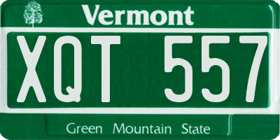 VT license plate XQT557