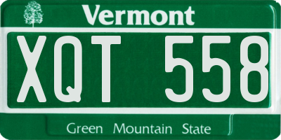 VT license plate XQT558