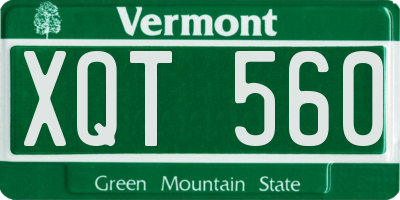 VT license plate XQT560