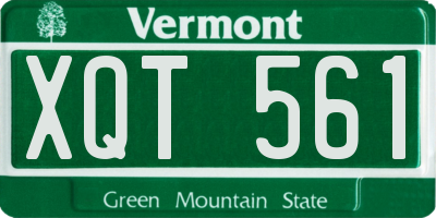 VT license plate XQT561