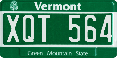 VT license plate XQT564