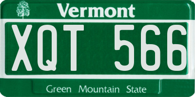 VT license plate XQT566