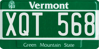VT license plate XQT568
