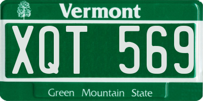 VT license plate XQT569
