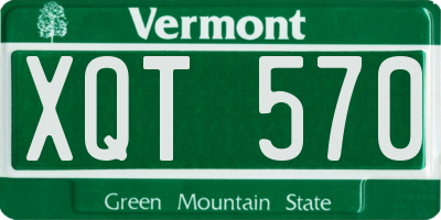 VT license plate XQT570