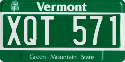 VT license plate XQT571