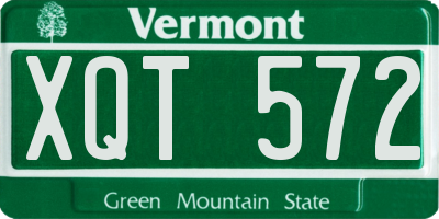 VT license plate XQT572