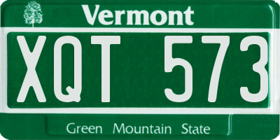 VT license plate XQT573
