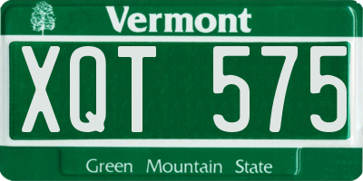 VT license plate XQT575