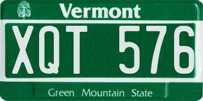 VT license plate XQT576