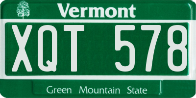 VT license plate XQT578