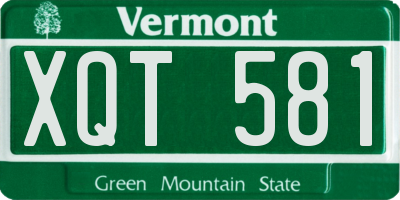 VT license plate XQT581