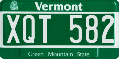 VT license plate XQT582