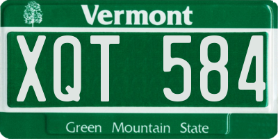 VT license plate XQT584