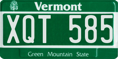 VT license plate XQT585