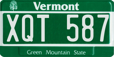 VT license plate XQT587