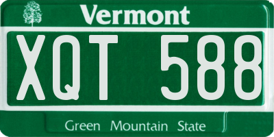 VT license plate XQT588