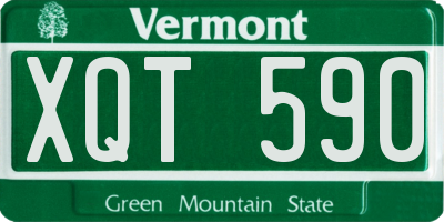 VT license plate XQT590