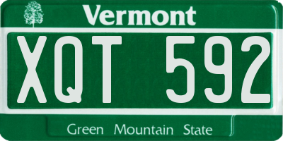 VT license plate XQT592
