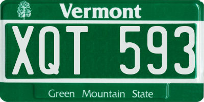 VT license plate XQT593