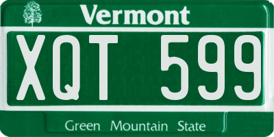 VT license plate XQT599
