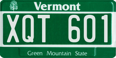 VT license plate XQT601