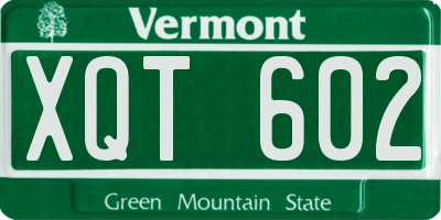 VT license plate XQT602