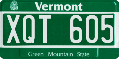 VT license plate XQT605