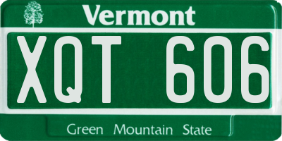 VT license plate XQT606