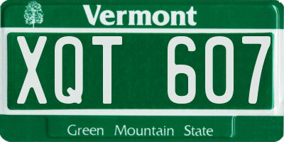 VT license plate XQT607